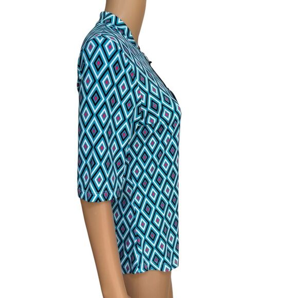 Tail Women's Tops Tail 1/4 Zip Notch Neck Print Golf Polo shirt size M NWT - Picture 3 of 10